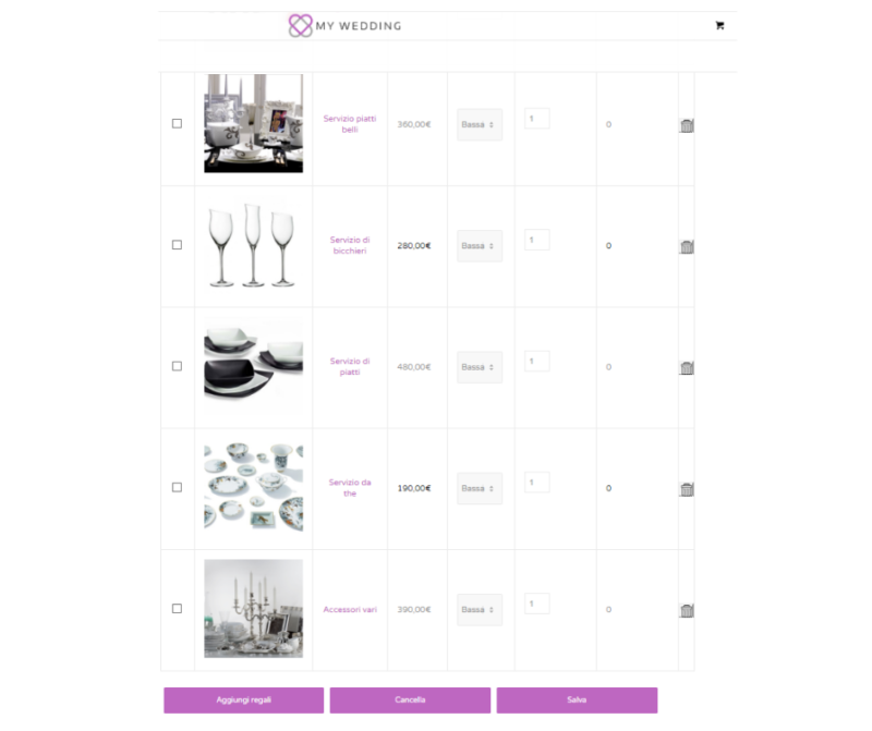 Lista nozze My Wedding