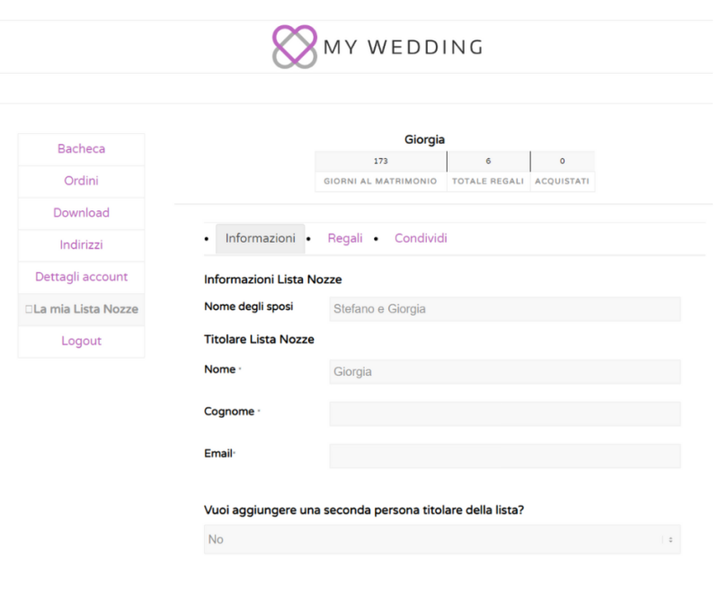 Lista nozze Viaggi My Wedding